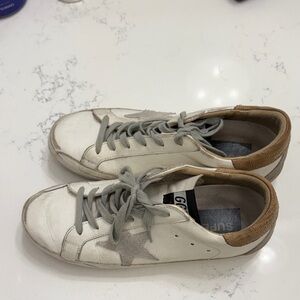 Golden Goose Cream and Brown Men's Sneakers